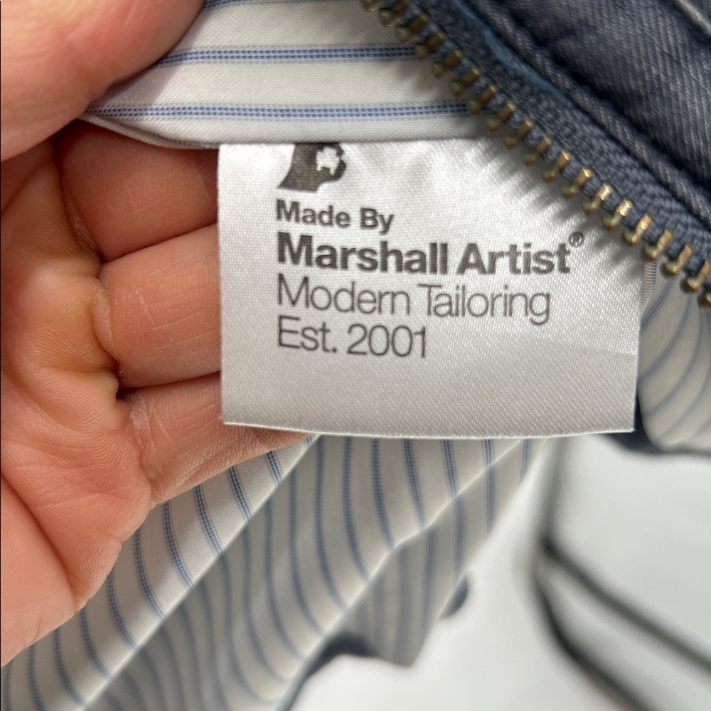 Marshall Artist Quilted Gilet Vest Blue Cotton Zip Men’s L - Picture 8 of 12